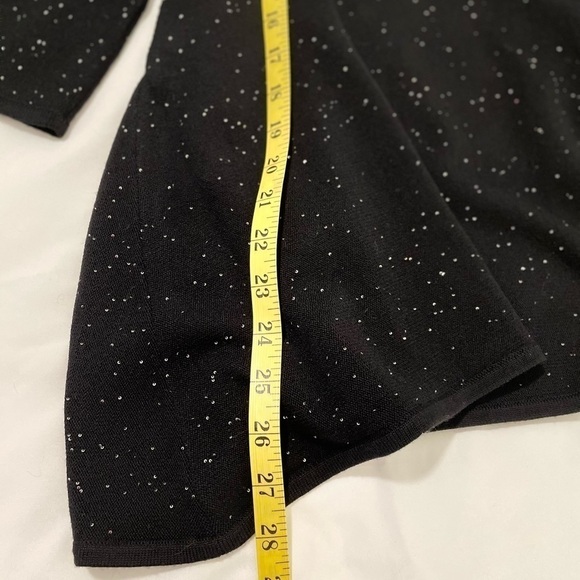 St John Black Sparkle Vneck Wool Sweater NEW WITHOUT TAGS. size L - Picture 9 of 12